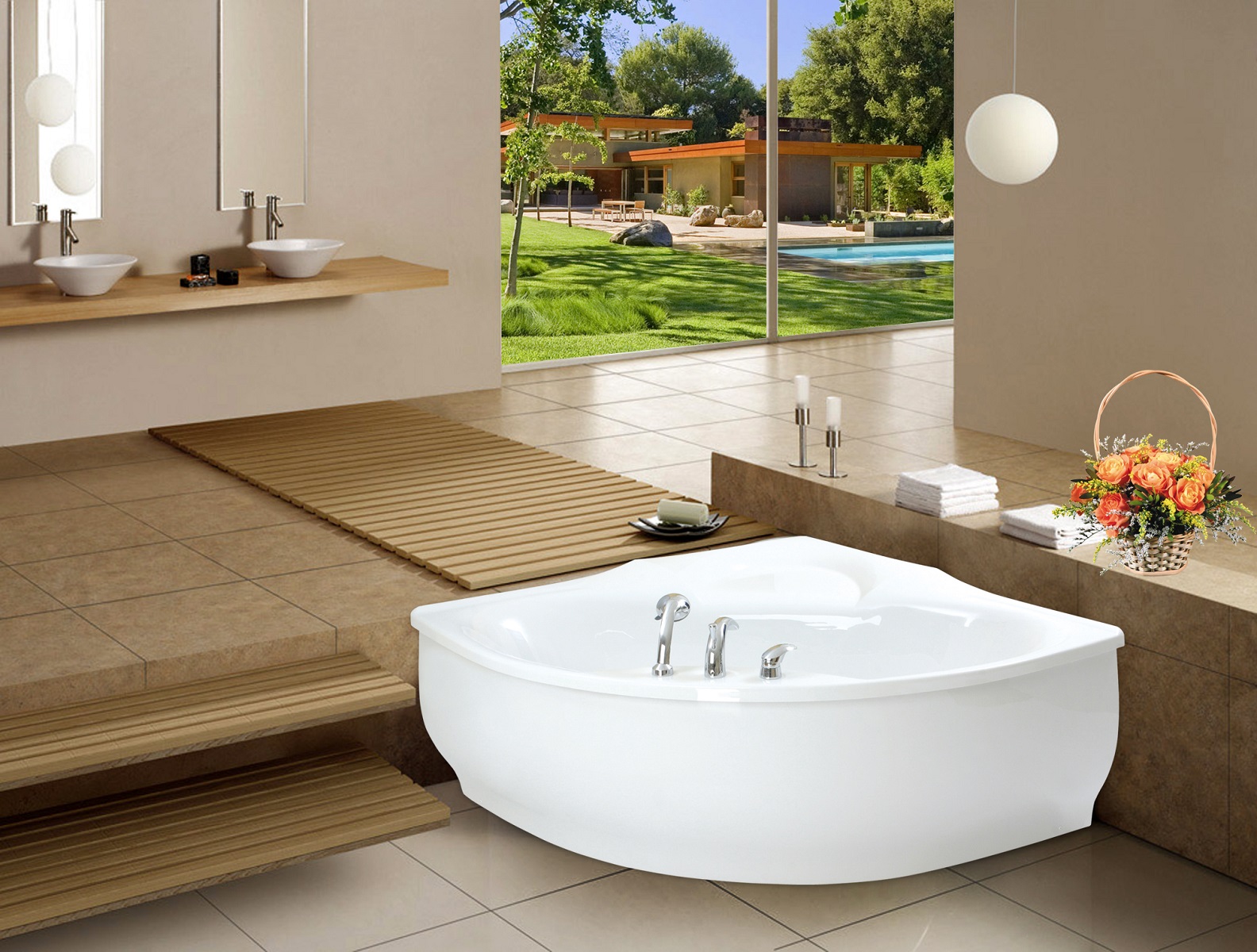 Aquatica PureScape™ 314 Small Corner Acrylic Bathtub