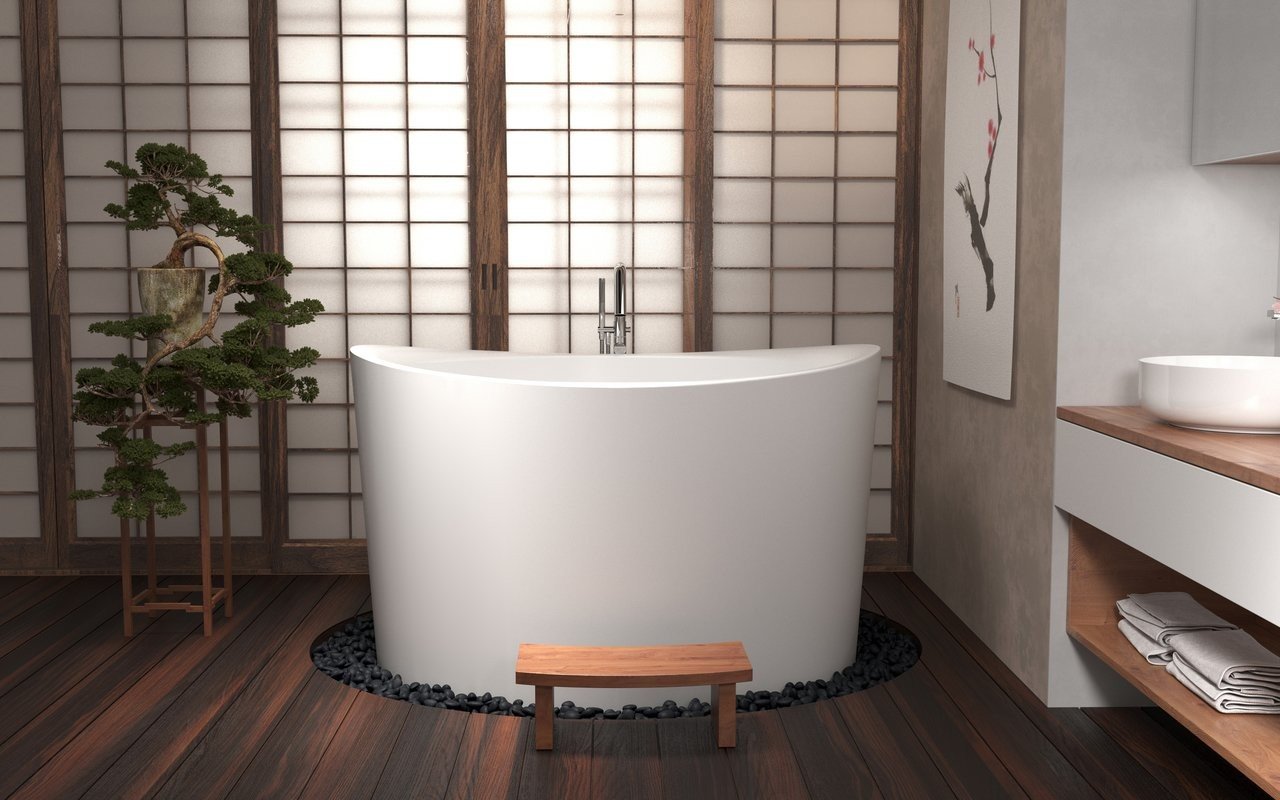 ᐈ Japanese Soaking Tub 2 Person, Big Deep Bathtub