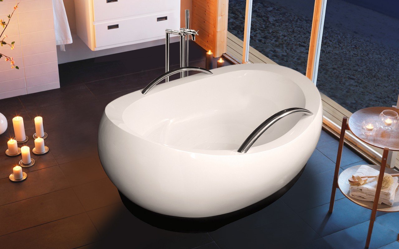 Aquatica AdmireMeWht Freestanding Light Weight Stone Bathtub
