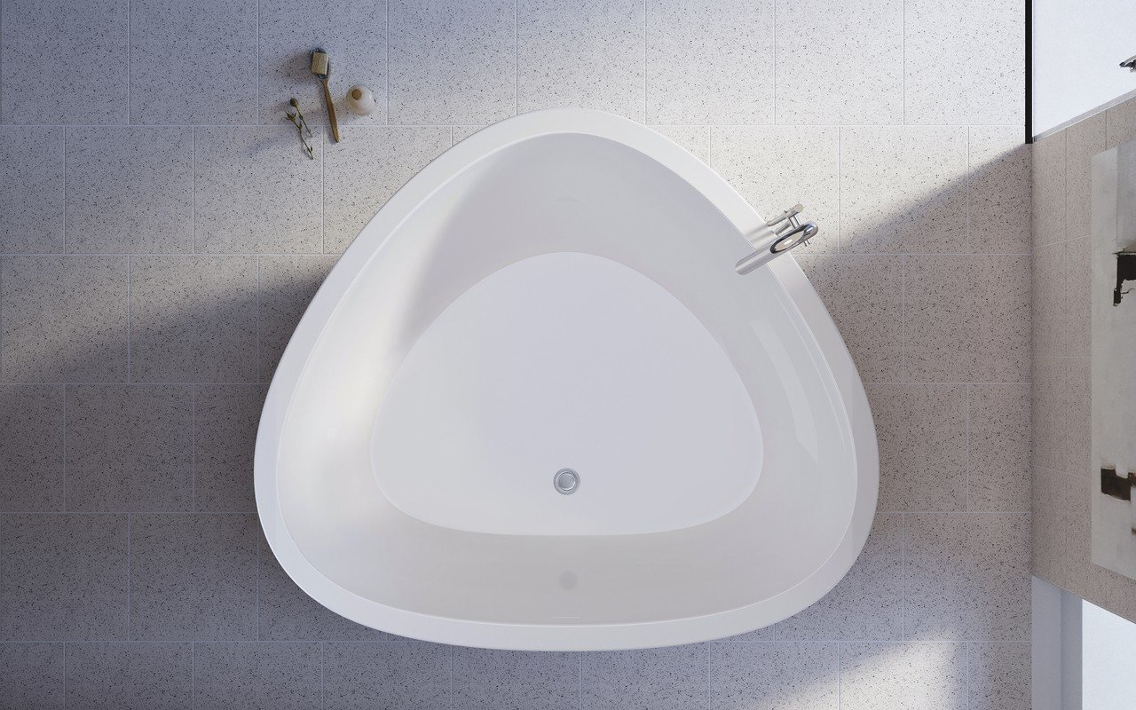 Aquatica TrinityWht Freestanding Light Weight Stone Bathtub High Gloss