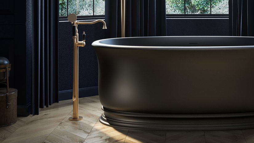 Aquatica Aphrodite Blck Freestanding Solid Surface Bathtub 01 1