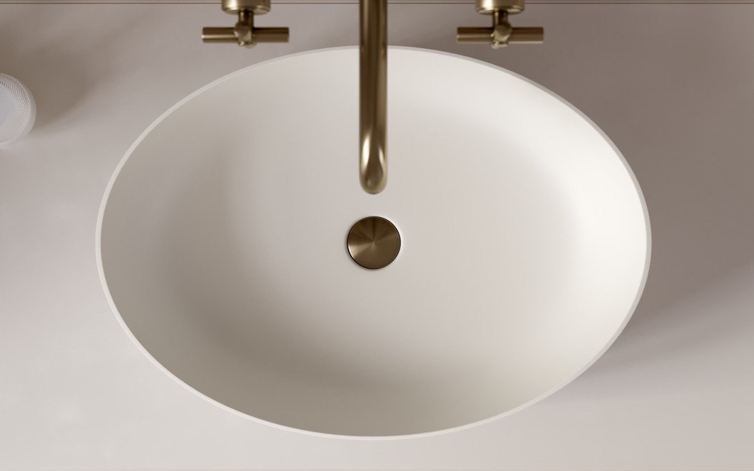 Aquatica Aurora Wht Oval Stone Bathroom Vessel Sink new