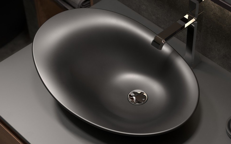 Aquatica Nanomorph Blck Stone Bathroom Vessel Sink new