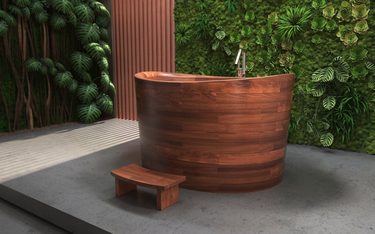 ᐈ 【Aquatica Universal 33.5 Waterproof Iroko Wood Bath Shower