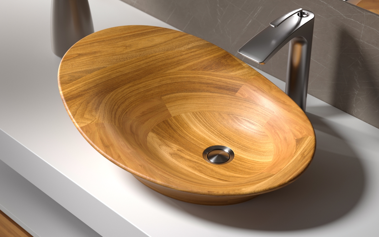 Aquatica Nanomorph American Walnut Wood Vessel Sink