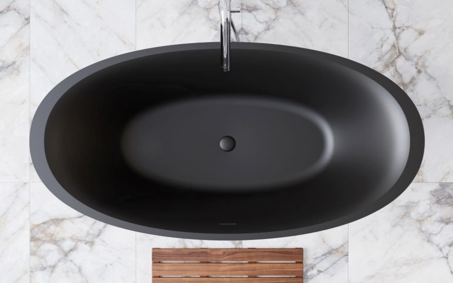 Maia oval bathtub, Solid black