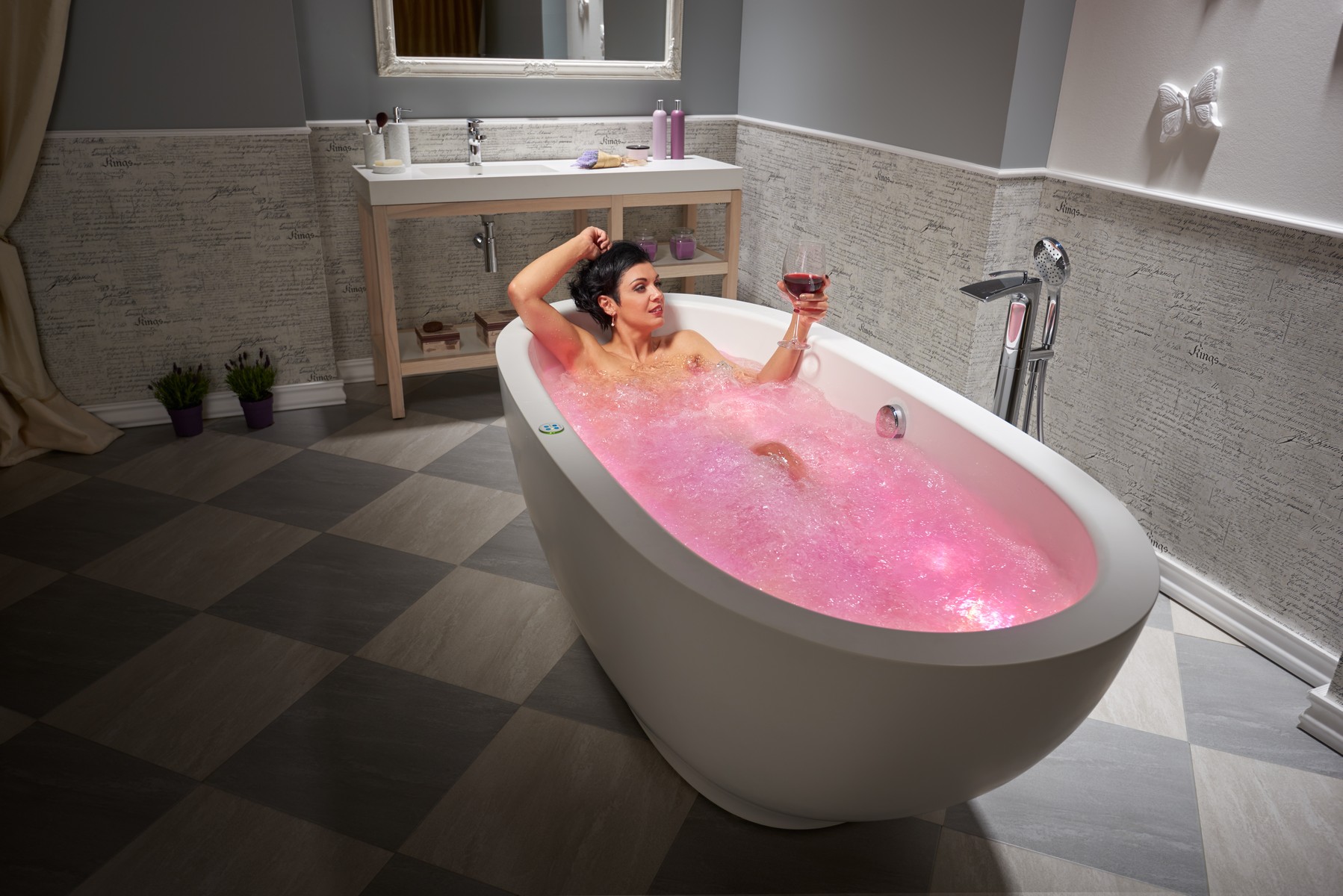 Aquatica Karolina™ Relax Solid Surface Air Massage Bathtub
