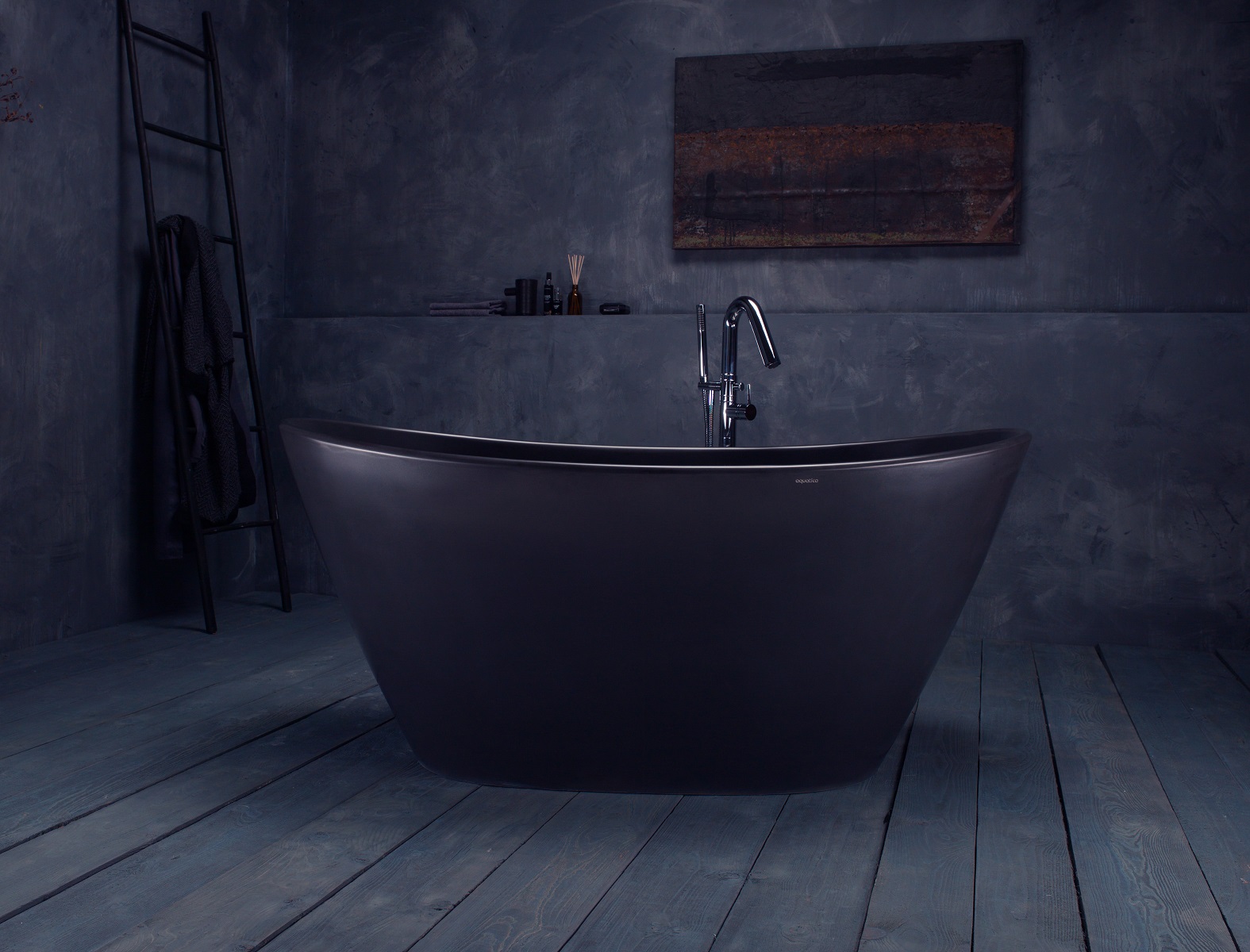 Aquatica PureScape™ 748BM Graphite Black Solid Surface Bathtub