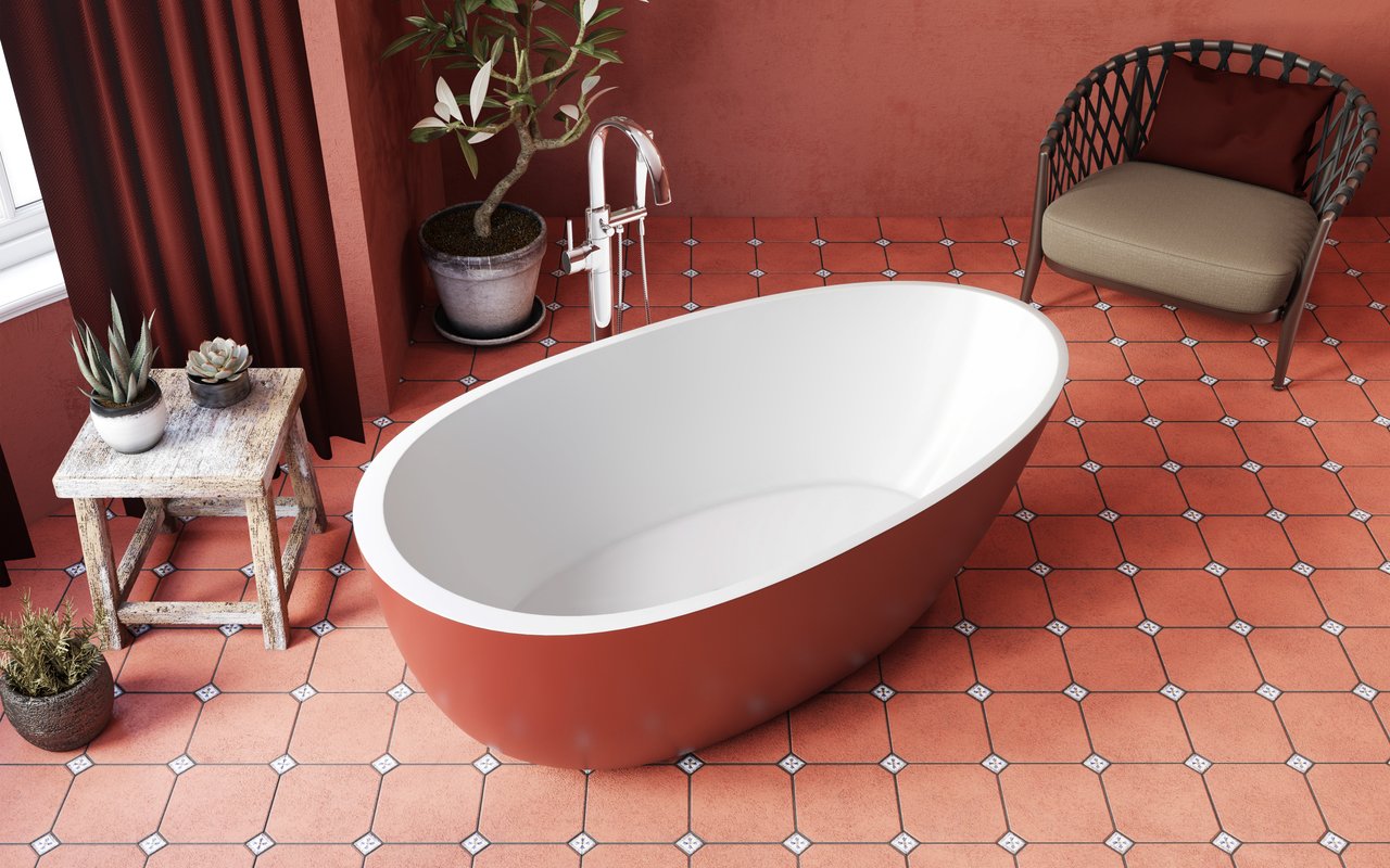 Spoon 2 RAL3009 Freestanding Egg Shaped Solid Surface Bathtub 6 1 (web)