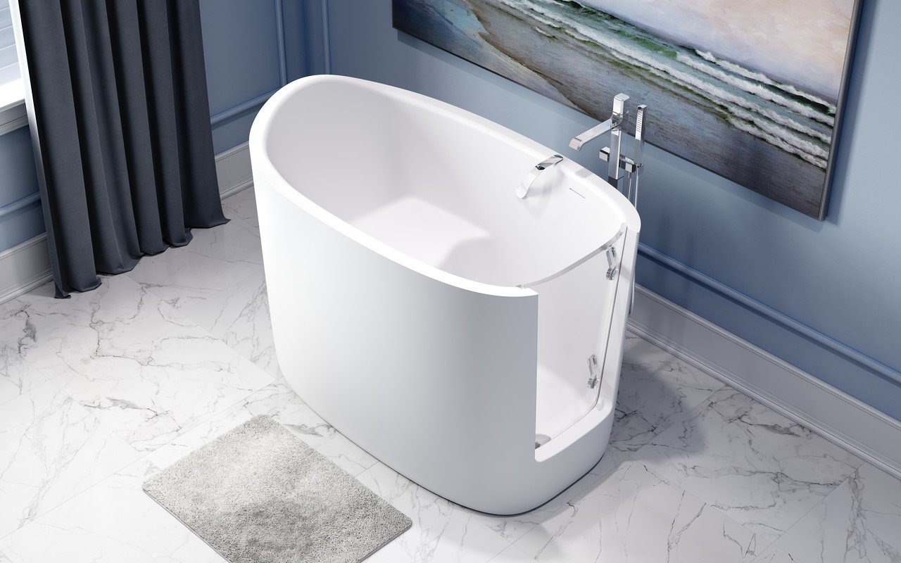 Aquatica Baby Boomer 2 Freestanding Solid Surface Walk In Bathtub 03 (web)
