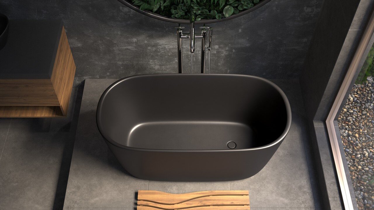 Aquatica Lullaby Blck Mini Freestanding Solid Surface Bathtub 03 720