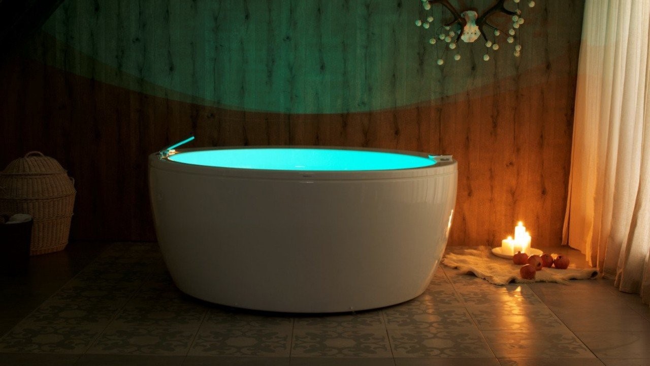 Aquatica pamela wht relax freestanding acrylic bathtub blue color (720)