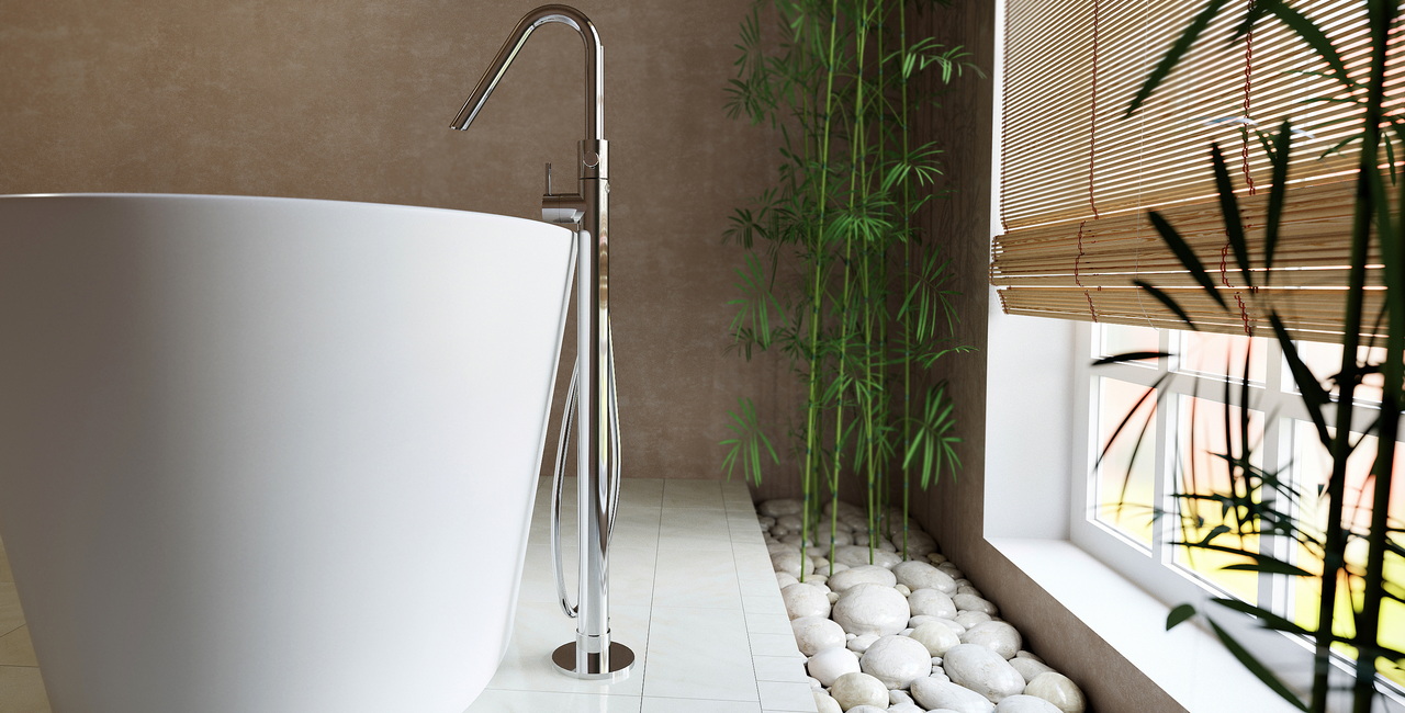 Colonna 120 Floor Mounted Tub Filler by Aquatica 650