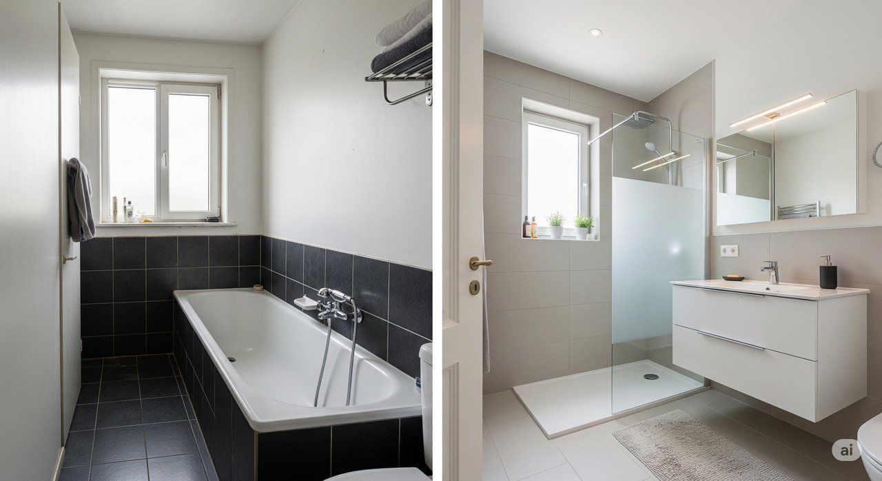 Convert Tub to Walk-In Shower Before and After Photo Showcase