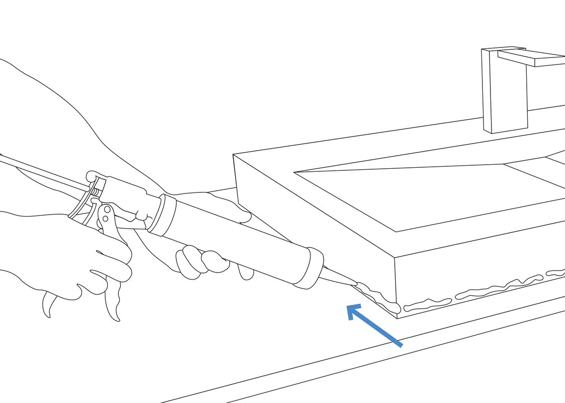 Install a Bathroom Sink Step 2 CaulkingAdding a Sealant (web)