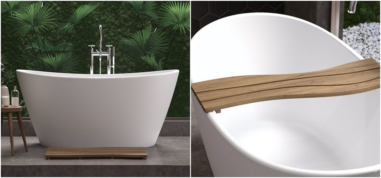 Luna Matte Freestanding Slipper Stone Bathtub 600