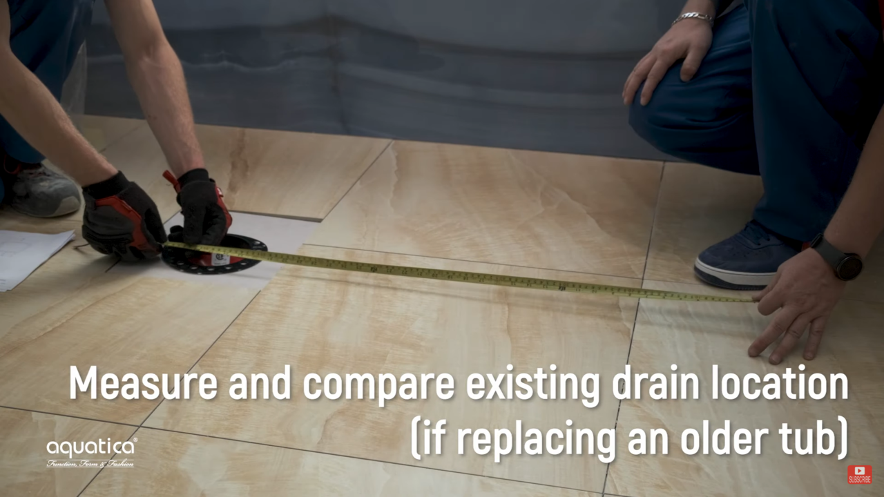 Measure and compare existing drain location 1 (web)