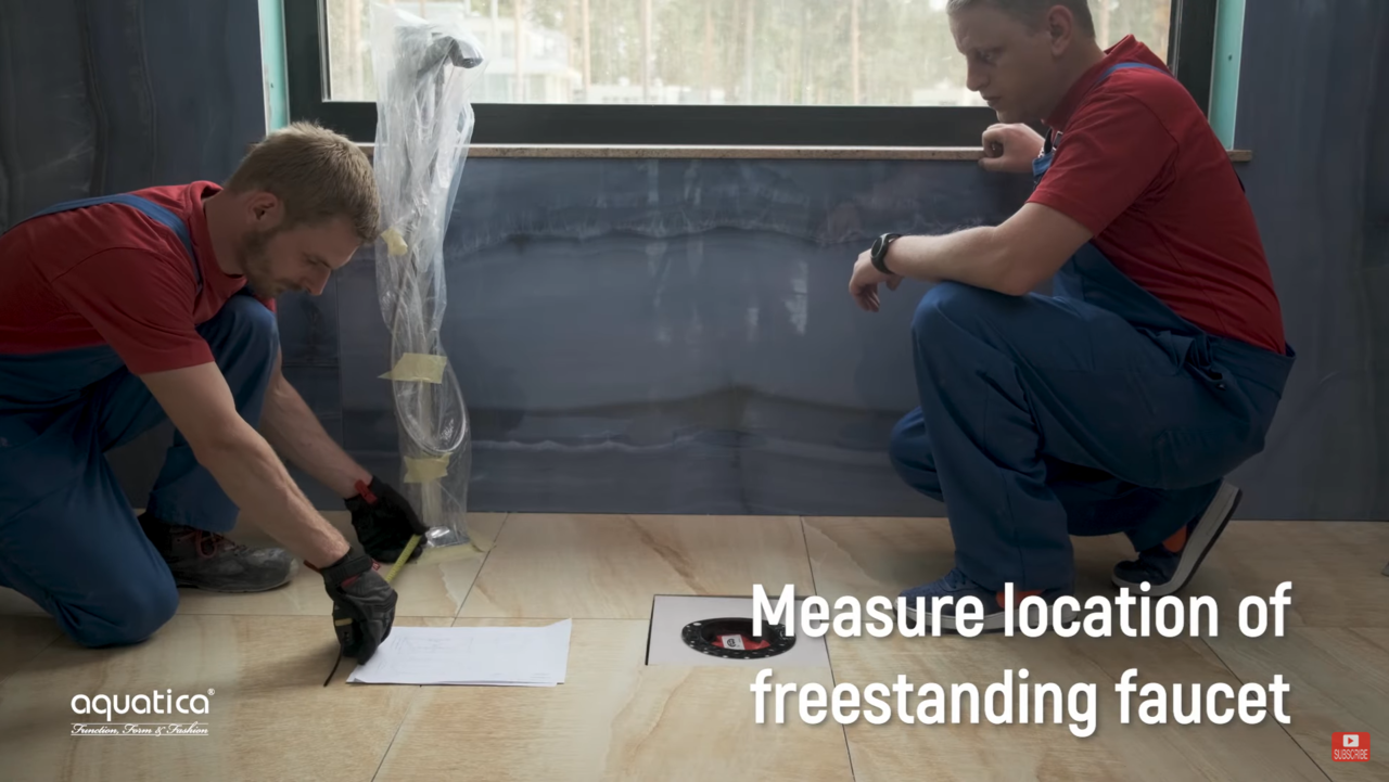 Measure location of freestanding faucet (web)