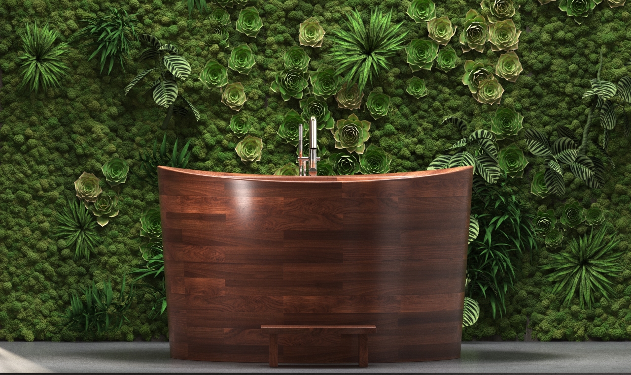 Aquatica True Ofuro Duo American Walnut Bathtub