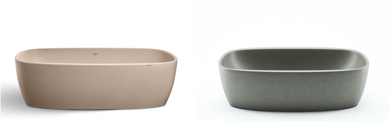 Sleek Concrete and Sandstone Coletta Bathtub (4)
