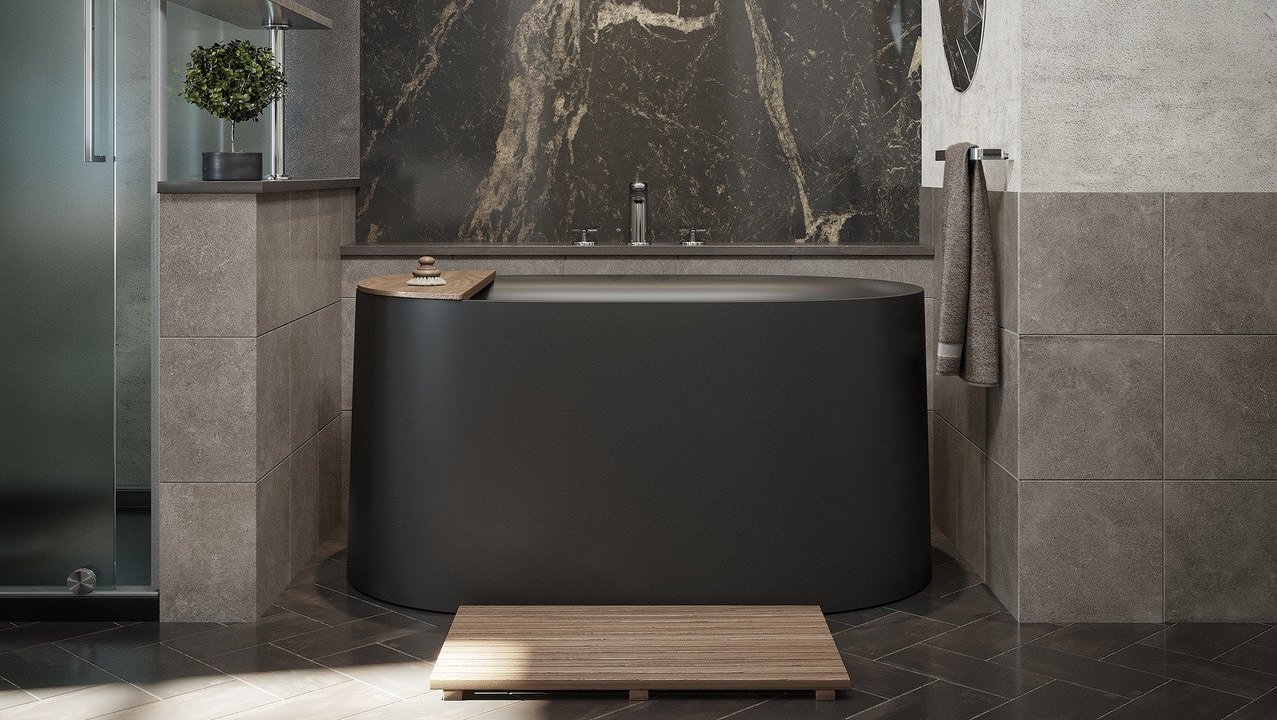 Sophia Black freestanding stone bathtub by Aquatica 01 720